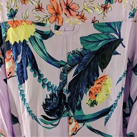 Fig & Flower Rayon Bold Floral Shirt Dress - Picture 7 of 8